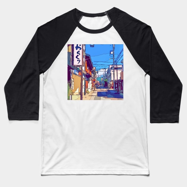 Street in Japan Baseball T-Shirt by Playful Creatives